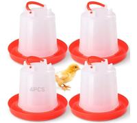 4-Pack Poultry Drinker, 1L Water Feeder for Chicks, Sturdy Plastic Water Container with Handle for Chickens, Ducks, Turkeys & More