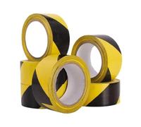 (4 pack) PREMIUM GRADE BRANDED SELF ADHESIVE HAZARD WARNING TAPE Black and Yellow, 50mm (2") x 33m, Strong Adhesive Warning/Caution Tape, Floor Marking Tape