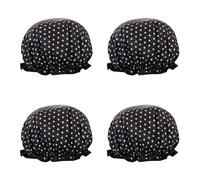 4 Pack Premium Shower Caps - Extra Large Double Layer Satin Hair Protectors for Women & Men, Waterproof Bath Caps for Long Hair, Reusable Spa Accessories for Adults & Kids