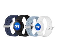 4 Pack Princess Cruise Medallion Holder, Soft Silicone Wristband for Carnival Ocean Medallion, 2 Sizes (S and L) in One Pack (Black&Midnight Blue(L)+Blue&White(S))
