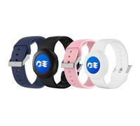 4 Pack Princess Cruise Medallion Holder, Soft Silicone Wristband for Carnival Ocean Medallion, 2 Sizes (S and L) in One Pack (Black&Midnight Blue(L)+Pink&White(S))