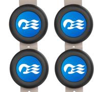 [4 Pack] Princess Cruise Medallion Holder Watch Adapter, Silicone Princess Medallion Holder Accessories for Carnival Ocean Medallion, Also for Apple Airtag Dog Collar Holders (4 Black)