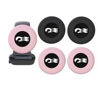 [4 Pack] Princess Cruise Medallion Watch Adapters Holder for Carnival Ocean Medallion 2025, 2026, Fits Watch Wristbands, Pet Silicone Protective Case - Dog Collar Cover for Air-Tags - Black/Pink