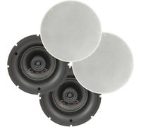 Loops 4 Pack PRO 6.5" 80W Low Profile Ceiling Speakers 2 Way Wall Mount Slim Line Loops Multicolor