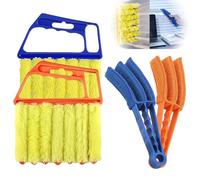 4-Pack Professional Blind Duster Kit for Detailed Cleaning, 7-Finger & Pressure-Sensitive 3-Finger Brush, Washable Microfiber Heads for Blinds, Window Tracks, AC Vents, Vehicle, Shelves