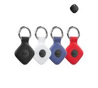 4 Pack Protective Case for ATUVOS Anti - Loss Tracker with Silicone Keychain - Durable and Stylish Cover, Waterproof, Anti - fall,Black,White,Blue,Red