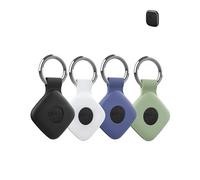 4 Pack Protective Case for eufy Security - Loss Tracker with Silicone Keychain - Durable and Stylish Cover, Waterproof, Anti - fall,Black,White,Blue,Green