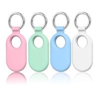 4 Pack Protective Case for Galaxy SmartTag 2, Silicone Protective Case for Galaxy SmartTag 2023, Anti-Scratch Samsung Smart Tag 2 Case with Keychain, Compatible with Keys Pets Luggage Backpacks