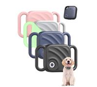 (4 Pack) Protective Case for UGREEN FineTrack SmartTag,Soft Silicone for Dog & Cat Collars,Powfix Water-Resistant & Anti-Scratch Tracker Cover,for Pet Collars, Bags & Luggage,Rose, Blue,Black, White