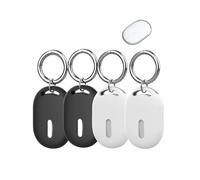 4 Pack Protective Case for Xiaomi Smart Tag Silicone Keychain- Durable and Stylish Cover,toergy Waterproof,Anti-fall,Dogs,Cats Locator Case, Black Black White White