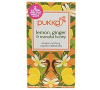 (4 PACK) - Pukka Herbs - Lemon Ginger Manuka Honey Tea | 20 sachet | 4 PACK BUNDLE