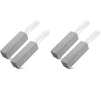 4-Pack Pumice Stone for Toilet Cleaning, Heavy Duty Limescale & Hard Water Remover with Handle - Safe for Porcelain, Ceramic, Toilet Bowl Rings and Bathroom Surfaces