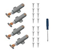 4 Pack Push to Open Door Catches, Push to Open Latch, Strong 30 N Spring Release Push to Open Latch for Kitchen Cabinets Closets Wardrobes Closures(Comes with A Screwdriver * 1)