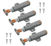 4 Pack Push to Open Door Catches, Self Closing Push Latch, Heavy Duty Push to Open Latch, Strong 30 N Spring Release Push to Open Latch, Suitable for Kitchen Cabinets Closets Wardrobes Closures