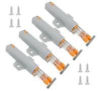 4 Pack Push to Open Latches, Heavy Duty Spring-Release Catches, 30N Self-Closing Latches for Cabinets Closets Drawers, Non Magnetic Touch Latch with Screws, Wardrobe Push to Open Door for Cupboards