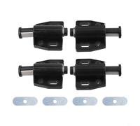 4 Pack Push To Open Touch Latch For Kitchen Cabinet Doors, Magnetic Catch For Handleless Cupboards And Wardrobes, White And Black Abs Door Lock Mechanism(Black)