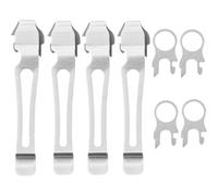 4 Pack Quick Release Pocket Clip and Lanyard Ring Replacement for Leatherman Surge, Wave Plus, Charge AL ALX Ti TTi XTi,Multi-Tools (Silver)