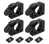 4 Pack Quick Release Rubber Clamp Set, Heavy Duty Tool Mount Brackets for Shovel, Axe, Gear, Fits 0.98" to 1.5" Handles, Universal Mount for Trucks, UTVs, ATVs, Trailers, RVs, Wall or Molle System
