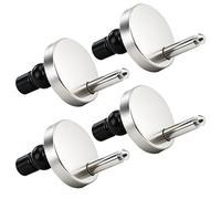 4 Pack Quick Release Toilet Seat Fixings, Universal Toilet Seat Hinges Fittings for WC Toilet Blind Holes with Spare Expanding Rubber Screws Nuts Bolts