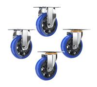 4-Pack Quiet Rubber Cs 4" & 5" Heavy-Duty Furniture Wheels with Double Ball Bearings Swivel & Fixed Options for DIY Workbenches and Carts