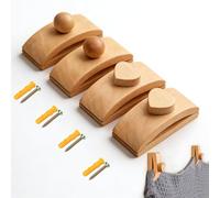 4 Pack Quilt Hangers for Wall for Display, Blanket Hanger Clamps, Wooden Wall Clips for Hanging, Tapestry Hangers, Hang up and Display Quilts, Tapestries, Rugs, Fiber Art, and More(Light,Heart-shaped)