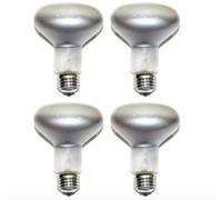 4 Pack R80 100W, Incandescent Bulbs, Es E27 Edison Screw, Dimmable, 2800K Warm White, 80mm Dia