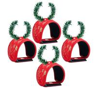 4-Pack Railing-Protected Christmas Wreath Straps, Decorative Wreath Hooks with Silicone Non-Slip Pads, Paint-Friendly, Perfect for Staircase Holiday Decor, Home Hanging & Railing Ornaments