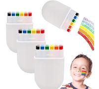 4 Pack Rainbow Face Paint Sticks - Colourful Face & Body Painting Crayons - For Festivals, Pride Parades, Cosplay, Parties, and Halloween Makeup (rainbow-4pcs)
