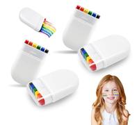 4 Pack Rainbow Pride Flag Face Paint, Vibrant Gay Pride Festival Accessories, Non-Toxic Water-Based Face, Body Paint Crayons for LGBT, for Pride Month Celebration, Cosplay, Party, and Halloween Makeup