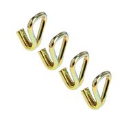 4 Pack Ratchet Hook, Heavy Duty Claw Hooks Replacement for Rachet Tie Down Straps and Webbing Ratchet Straps, Double J Hook 38mm x 3000kg