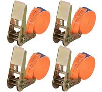 4 Pack Ratchet Straps, 6m x25mm For Trailers, Cars, Motorcycle Load Capacity 800 Kg Ratchet Tie Down Straps