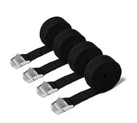 4 Pack Ratchet Tie Down Straps, Heavy Duty Tensioning Belts Adjustable Lashing Straps for Motorcycle,Cargo, Trailer,Trucks,SUP Kayak,Luggage,3M x 25mm(Black)