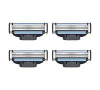 4 Pack Razor Blades, Turbo Blades Refill, Men’s 3-Layer Universal Shaver Blades, Double Lubrication Strip, Ideal for Precision Shaving, Father Boyfriend Gift