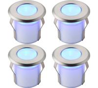 4 Pack Recessed Decking Ip67 Guide Light - 0.8W Blue Led - Stainless Steel