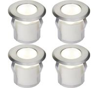 4 Pack Recessed Decking Ip67 Guide Light - 0.8W Cool White Led - Stainless Steel