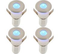 Loops 4 PACK Recessed Decking IP67 Guide Light - 1.2W Blue Light LED - Satin Nickel in Metallics Loops Metallics
