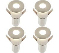 4 PACK Recessed Decking IP67 Guide Light - 1.2W Cool White LED - Satin Nickel