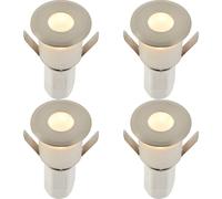 4 Pack Recessed Decking Ip67 Guide Light - 1.2W Warm White Led - Satin Nickel