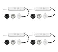 4 PACK Recessed Emergency Ceiling Guide Light Kit - Daylight White LED - White