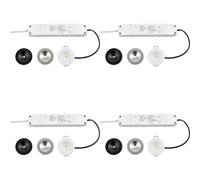 Loops 4 PACK Recessed Emergency Ceiling Guide Light Kit - Daylight White LED - White Loops White
