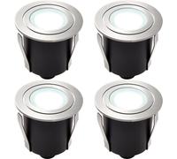 Loops 4 PACK Recessed IP67 Guide Light - 1.2W Daylight White LED - Stainless Steel in Metallics Loops Metallics