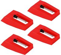 4-Pack Record Player Needles - Turntable Stylus Replacements with Ruby Tip - Compatible with Crosley, Ion, Jensen, Bush, Teac - Vinyl LP Phonograph Players