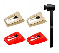 4 Pack Record Player Needles with Stylus Cleaning Brush, Turntable Record Player Needle Replacement for Crosley, Victrola, 1byone, Jensen, and more Vinyl Records
