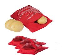 4 Pack Red Microwave Potato Bag Reusable Potato Pouch Cooker Perfect Bake Potatoes Just in 4 Minutes