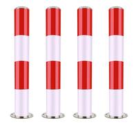 4-Pack Red Safe Bollards for Driveways - BER Sd Traffic Cones for Enhanced Protect and Optimal Ment of Driveway Spaces