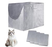 4 Pack Refill Liners Compatible with Modkat Flip Litter Box Liners Type F, Reusable litter Liners for Type F with Carrying Handles, Waterproof and Durable Cat box Liners