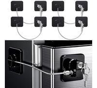 4 Pack Refrigerator Locks with 8 Keys, Child Safety Lock for Fridge Door Locks, Cabinets, Freezer, Desk Drawers, Wardrobes, Closets, Windows-No Tools Need or Drill (Patent)