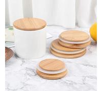 4 Pack Regular Mouth 70mm Bamboo Mason Jar Lids Reusable Bamboo Caps Leak-Proof Glass Canning Drinking Storage Jars Lid Covers