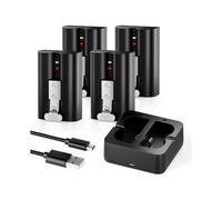 4-Pack Replacement Battery for Ring Doorbell - 6040mAh Rechargeable Camera Batteries with Charger Station for Ring