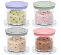 4 Pack Replacement Cups Compatible with Cuisinart Fast Freeze Ice Cream Maker ICE-FD1-PCTG Food-Grade Frost Cups Parts Cuisinart Ice Cream Maker Bowl for Homemade Ice Cream & Sorbet Multicolor